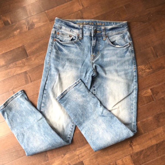 American Eagle Outfitters Light Wash Next Level Flex Skinny Jegging Jeans Sz 26 - Picture 2 of 14